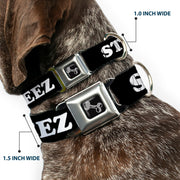 Dog Bone Seatbelt Buckle Collar - STEEZ Black/White