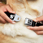 Dog Bone Seatbelt Buckle Collar - STEEZ Black/White