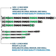 Dog Bone Seatbelt Buckle Collar - SWAGG White/Black/Green