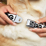 Dog Bone Seatbelt Buckle Collar - SWAGG White/Black/Green