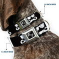 Load image into Gallery viewer, Dog Bone Seatbelt Buckle Collar - Sunglasses & Mustache Black/White
