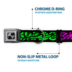 Dog Bone Seatbelt Buckle Collar - SWAGG Black/Zebra Multi Neon