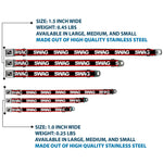 Dog Bone Seatbelt Buckle Collar - SWAGG Black/White/Red Stripe