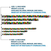 Dog Bone Seatbelt Buckle Collar - Skulls & Flowers Black/Multi Color