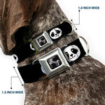 Dog Bone Seatbelt Buckle Collar - Smiling Panda Face Black/White