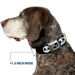 Dog Bone Seatbelt Buckle Collar - Smiling Panda Face Black/White