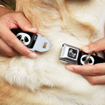 Dog Bone Seatbelt Buckle Collar - Smiling Panda Face Black/White