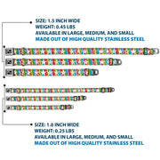 Dog Bone Seatbelt Buckle Collar - Stars w/Lines Gray/Multi Color/White