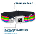 Load image into Gallery viewer, Dog Bone Seatbelt Buckle Collar - Stripes Purple/Orange/Green/Yellow/Pink/Blue
