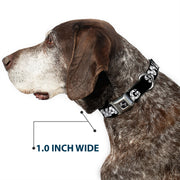 Dog Bone Seatbelt Buckle Collar - SWAG Black/Plaid X White/Gray