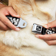 Dog Bone Seatbelt Buckle Collar - SWAG Black/Plaid X White/Gray
