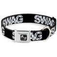 Load image into Gallery viewer, Dog Bone Seatbelt Buckle Collar - SWAG Black/Plaid X White/Gray
