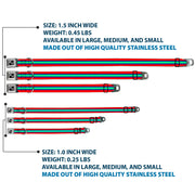 Dog Bone Seatbelt Buckle Collar - Stripes Red/Blue/Green