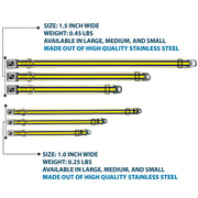 Dog Bone Seatbelt Buckle Collar - Stripes Light Yellow/Navy/Yellow