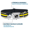 Load image into Gallery viewer, Dog Bone Seatbelt Buckle Collar - Stripes Light Yellow/Navy/Yellow
