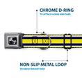 Load image into Gallery viewer, Dog Bone Seatbelt Buckle Collar - Stripes Light Yellow/Navy/Yellow
