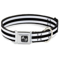 Load image into Gallery viewer, Dog Bone Seatbelt Buckle Collar - Stripes 3Black/2White
