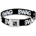 Load image into Gallery viewer, Dog Bone Seatbelt Buckle Collar - SWAG Black/White
