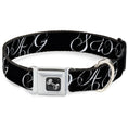 Load image into Gallery viewer, Dog Bone Seatbelt Buckle Collar - SWAG Script Black/White
