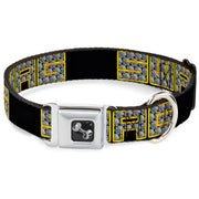 Dog Bone Seatbelt Buckle Collar - SWAG Black/Bling