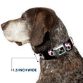 Load image into Gallery viewer, Dog Bone Seatbelt Buckle Collar - Sugar Skulls Scattered Black/White/Fuchsia
