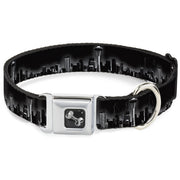 Dog Bone Seatbelt Buckle Collar - Seattle Vivid Skyline Black/White