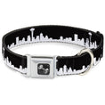 Load image into Gallery viewer, Dog Bone Seatbelt Buckle Collar - Seattle Solid Skyline Black/White

