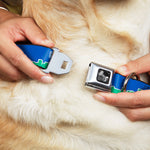 Dog Bone Seatbelt Buckle Collar - Seattle Skyline Blue/Green