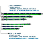 Dog Bone Seatbelt Buckle Collar - Seattle Skyline Navy/Lime Green