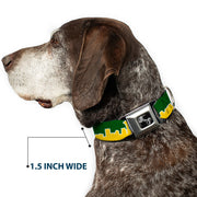 Dog Bone Seatbelt Buckle Collar - Seattle Skyline Green/Yellow
