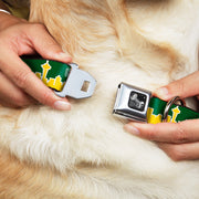 Dog Bone Seatbelt Buckle Collar - Seattle Skyline Green/Yellow