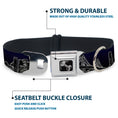 Load image into Gallery viewer, Dog Bone Seatbelt Buckle Collar - San Francisco Vivid Skyline Midnight Blue
