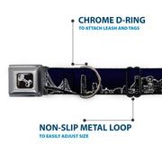 Dog Bone Seatbelt Buckle Collar - San Francisco Vivid Skyline Midnight Blue
