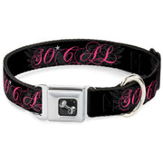 Dog Bone Seatbelt Buckle Collar - SO CAL Script/Wings Black/Gray/Pink
