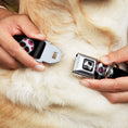 Load image into Gallery viewer, Dog Bone Seatbelt Buckle Collar - Staggered Sugar Skulls Black/White/Pink
