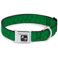 Load image into Gallery viewer, Dog Bone Seatbelt Buckle Collar - St. Pat's Clovers Scattered Greens
