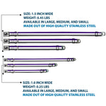 Dog Bone Black/Silver Seatbelt Buckle Collar - Stripes Purple/White/Gray