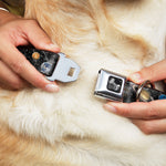 Dog Bone Seatbelt Buckle Collar - Solar System Sun/Planets/Stars