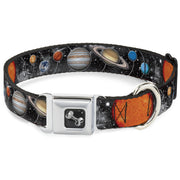 Dog Bone Seatbelt Buckle Collar - Solar System Sun/Planets/Stars