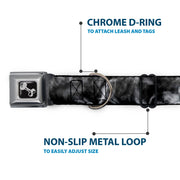 Dog Bone Seatbelt Buckle Collar - Smoke Black/Grays