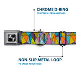 Dog Bone Seatbelt Buckle Collar - Stained Glass Mosaic Multi Color