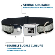Dog Bone Seatbelt Buckle Collar - Spinal X-Ray Black/White