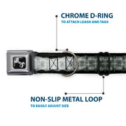 Dog Bone Seatbelt Buckle Collar - Spinal X-Ray Black/White