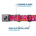 Load image into Gallery viewer, Dog Bone Seatbelt Buckle Collar - Skewed Squares Stacked Purple/Orange/Pinks
