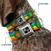 Dog Bone Seatbelt Buckle Collar - St. Pat's Rainbow/Coins