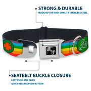 Dog Bone Seatbelt Buckle Collar - St. Pat's Rainbow/Coins