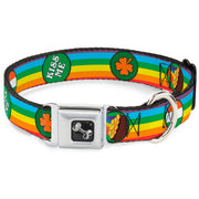 Dog Bone Seatbelt Buckle Collar - St. Pat's Rainbow/Coins