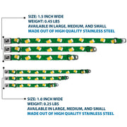 Dog Bone Seatbelt Buckle Collar - St. Pat's Clovers/Beer Mugs Greens