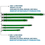 Dog Bone Seatbelt Buckle Collar - St. Pat's Clovers Scattered2 Outline/Solid Greens
