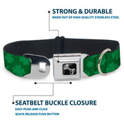 Dog Bone Seatbelt Buckle Collar - St. Pat's Clovers Scattered3 Greens